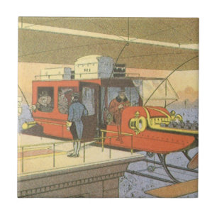 Azulejo De Cerámica Limousina Helicóptero Avión de Ciencia Ficción Vin
