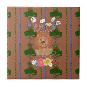 Azulejo De Cerámica Lindo divertido bebé León Rey Hakuna Matata último