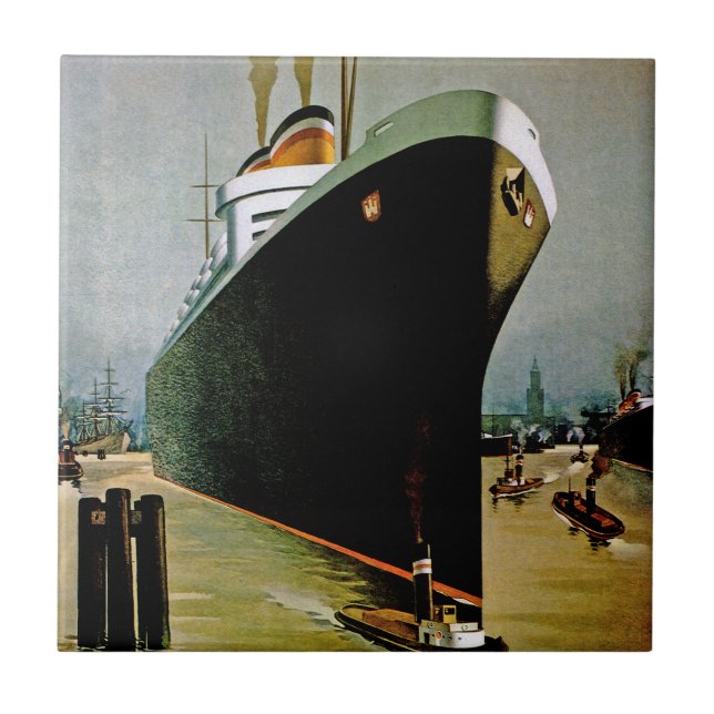 Azulejo De Cerámica Línea de Hamburgo-Amerika (Frente)