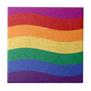 Azulejo De Cerámica Líneas onduladas color arcoiris