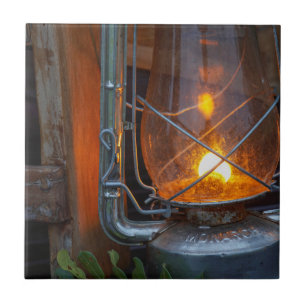 Azulejo De Cerámica Linterna en el campamento de las llanuras, Parque