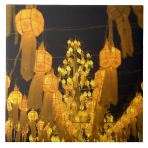 Azulejo De Cerámica Linternas para el festival Loi Krathong.