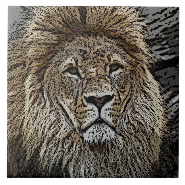 Azulejo De Cerámica Lion_2015_0501 (Frente)