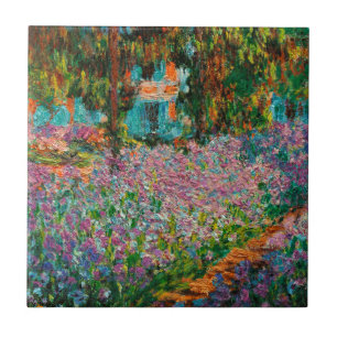 Azulejo De Cerámica Lirios jardín de Monet Giverny flores