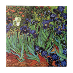 Azulejo De Cerámica Lirios por Vincent van Gogh, Arte de Jardín Vintag
