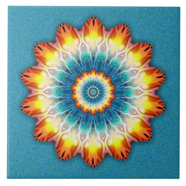 Azulejo De Cerámica Llama anaranjada (Frente)