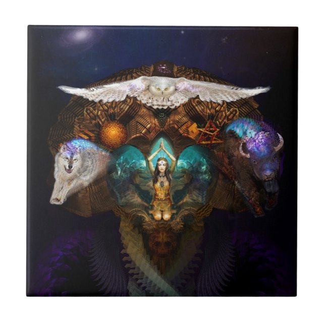 Azulejo De Cerámica Llamada de los animales del alcohol (Frente)