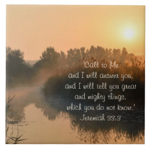 Azulejo De Cerámica Llámame, Biblia Verse Jeremiah 33:3 Tile cerámico