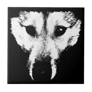 Azulejo De Cerámica Lobo Cerámica Tile Wolf Pup Decoración De Perro Sl