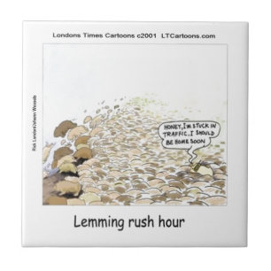 Azulejo De Cerámica Locura de Hora de Lemmings Divertido