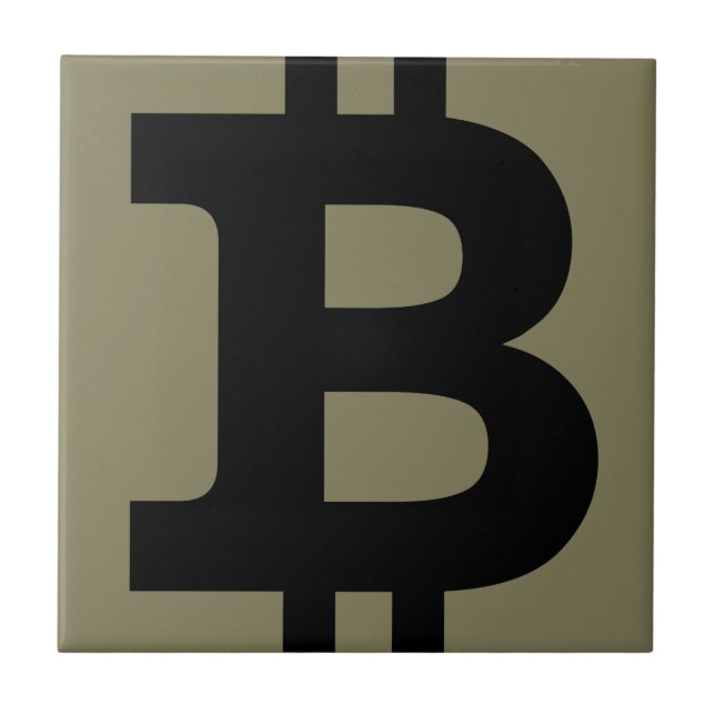 Azulejo De Cerámica Logo de Bitcoin (Frente)