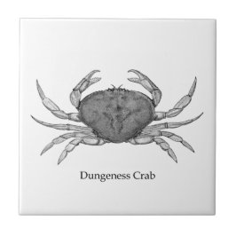 Azulejo De Cerámica Logo de Dungeness Crab (arte de la línea)