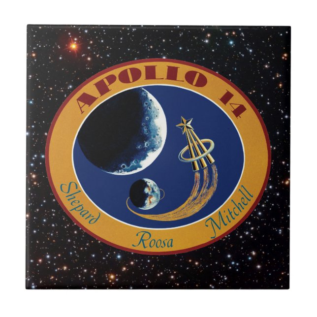 Azulejo De Cerámica Logo de Parche Apolo 14 de la NASA (Frente)
