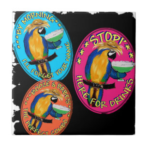 AZULEJO DE CERÁMICA LOROS BORRACHOS