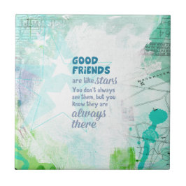 Azulejo De Cerámica Los buenos amigos son como las estrellas