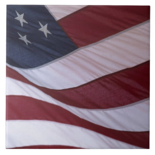 Azulejo De Cerámica Los E.E.U.U. señalan por medio de una bandera,