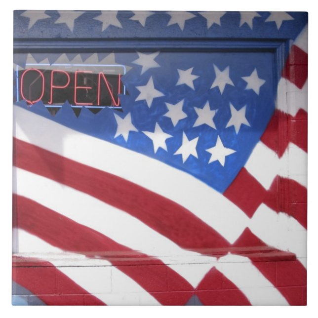 Azulejo De Cerámica Los E.E.U.U., Washington, lago moses. Mural de la (Frente)