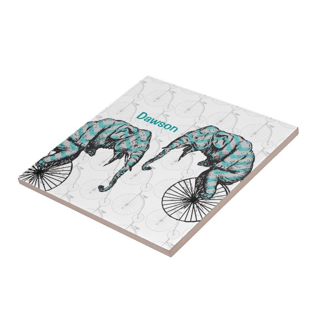 Azulejo De Cerámica ¡Los elefantes y las bicicletas son iguales! (Lado)