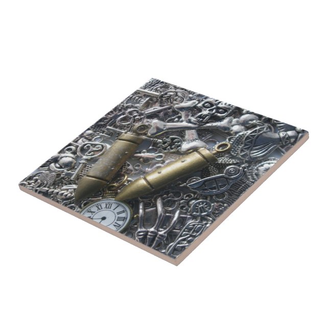 Azulejo De Cerámica Los encantos del Steampunk (Lado)