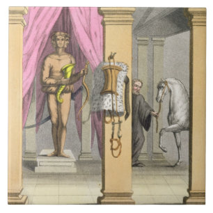 Azulejo De Cerámica Los establos del caballo de Caligula, Incitata,