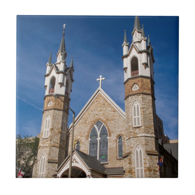 Azulejo De Cerámica Los grandes raids de la Iglesia Episcopal de San M (Frente)