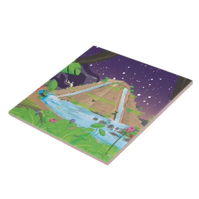 Azulejo De Cerámica Los jardines colgantes de Babilonia (Lado)