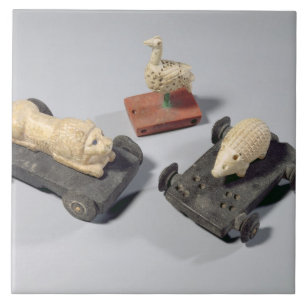 Azulejo De Cerámica Los juguetes de los niños: un erizo, un león y u