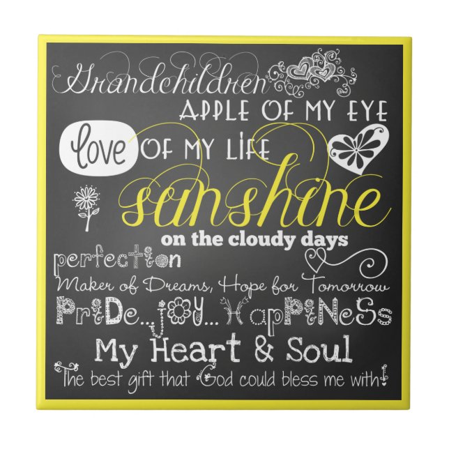 Azulejo De Cerámica Los nietos aman y inspiran la cerámicaTile (Frente)