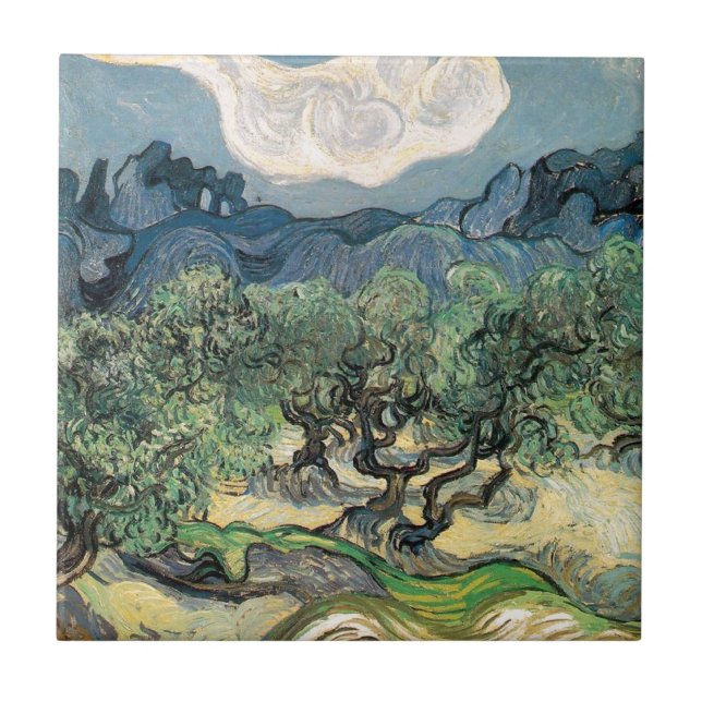 Azulejo De Cerámica Los Olivos, Vincent van Gogh (Frente)