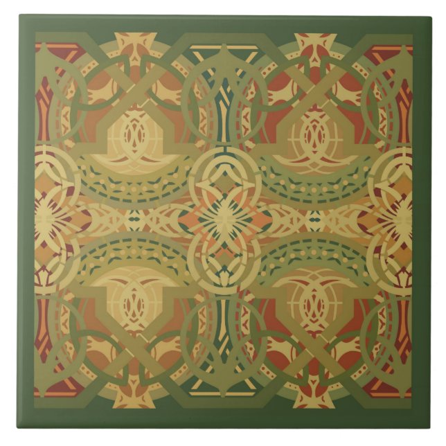 Azulejo De Cerámica Louis Sullivan "modelo superior de la plantilla (Frente)