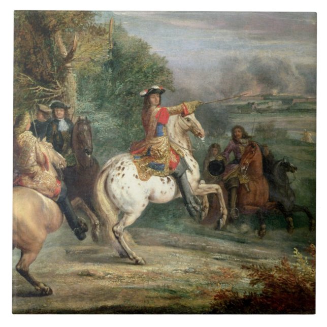 Azulejo De Cerámica Louis XIV (1638-1715) que supervisa el cerco de un (Frente)