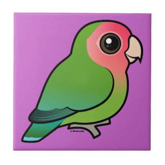 Azulejo De Cerámica Lovebird Atractivo-hecho frente