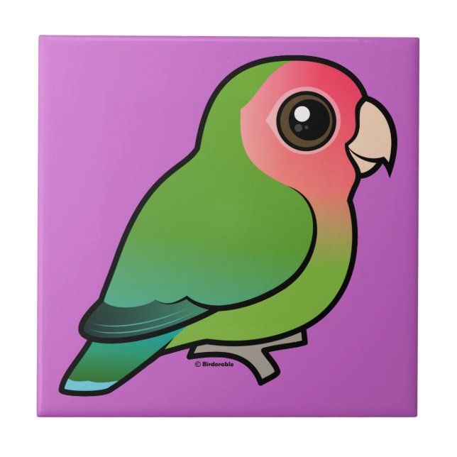 Azulejo De Cerámica Lovebird Atractivo-hecho frente (Frente)