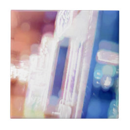Azulejo De Cerámica Luces de ciudad borrosas abstractas