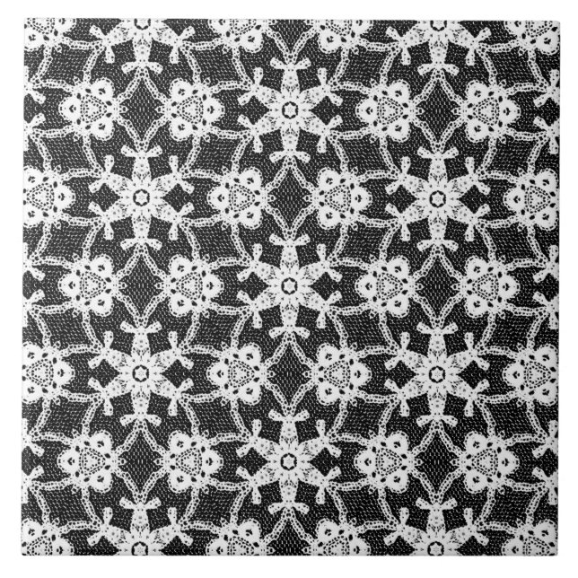 Azulejo De Cerámica Lugar antiguo - blanco y negro (Frente)