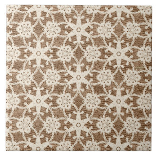 Azulejo De Cerámica Lugar antiguo - crema y marrón