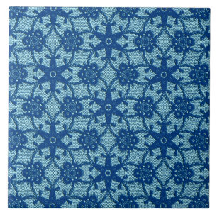 Azulejo De Cerámica Lugar antiguo - zafiro y azul pálido