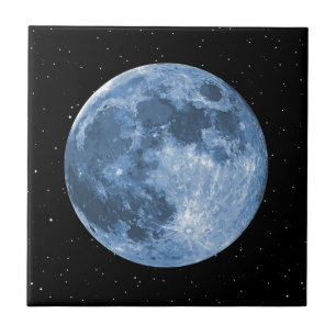 Azulejo De Cerámica Luna azul