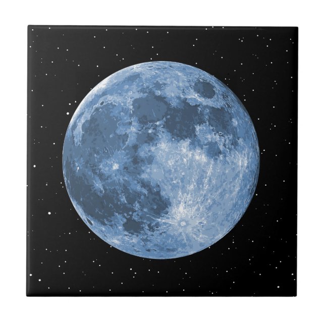 Azulejo De Cerámica Luna azul (Frente)