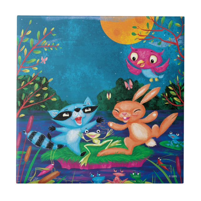 Azulejo De Cerámica Luna de Otoño (Frente)