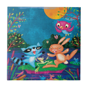 Azulejo De Cerámica Luna del otoño