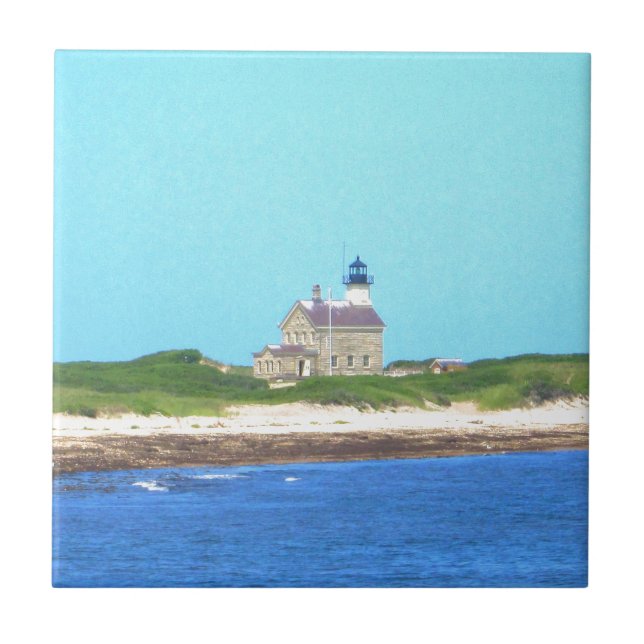 Azulejo De Cerámica Luz del norte del Block Island (Frente)