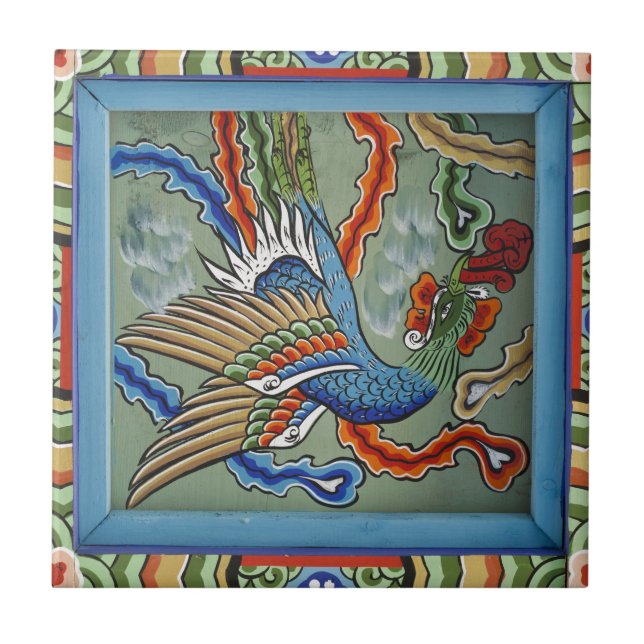 Azulejo De Cerámica Lyre Bird Oriental Mural Ceramics (Frente)