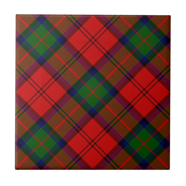 Azulejo De Cerámica MacDuff tartan verde plaid (Frente)