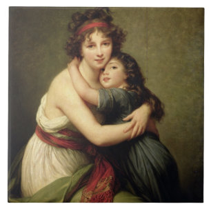 Azulejo De Cerámica Madame Vigee-Lebrun y su hija