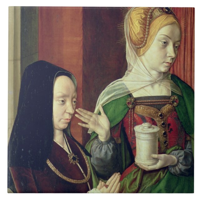 Azulejo De Cerámica Madeleine de Borgoña presentó por St Mary Magda (Frente)