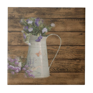 Azulejo De Cerámica madera rústica del granero de la lavanda del país
