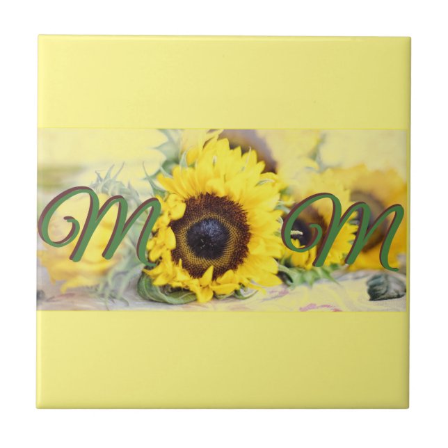 Azulejo De Cerámica Madre del girasol (Frente)