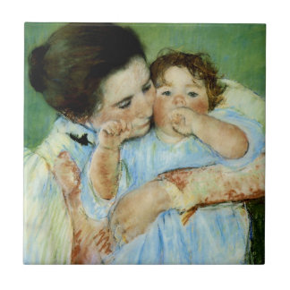 Azulejo De Cerámica Madre e hijo por Mary Cassat