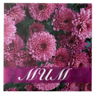 Azulejo De Cerámica Madre personalizada de flor rosa